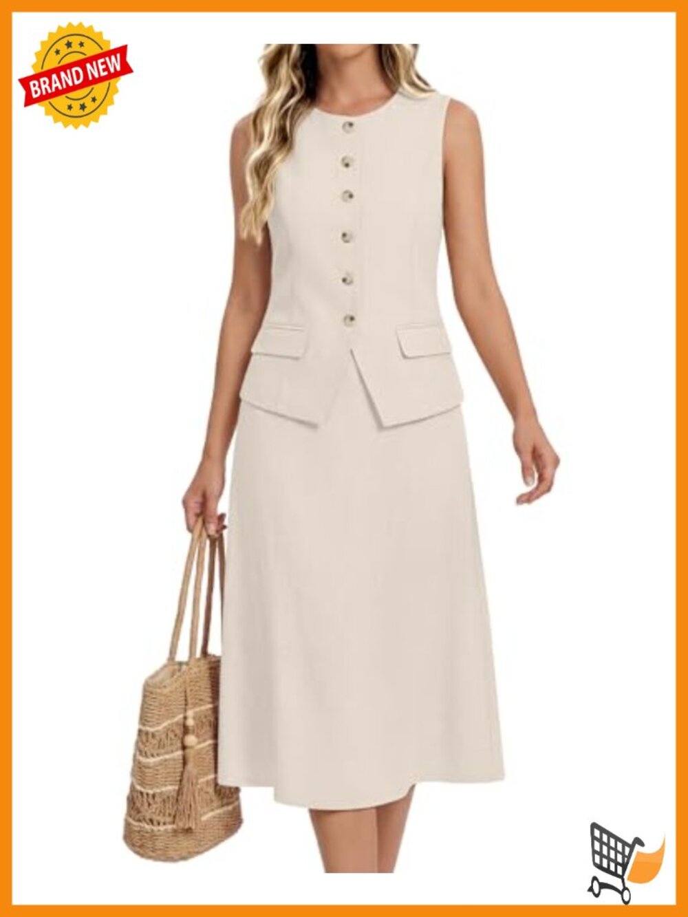 Women's 2 Piece Blazer Vest & A-Line Skirt Set Business Casual Suit